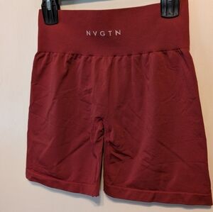 NVGTN Women's Deep Red Bike Shorts High Waisted